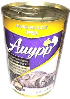 Влажный корм для кошек Амурр с курицей, 415г