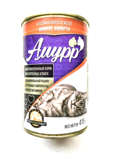 Влажный корм для кошек Амурр мясное ассорти, 415г