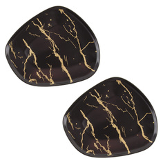 Тарелка, набор 2шт. Черный мрамор 15,5*15 см KENG-880083 Nouvelle