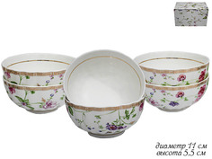 Набор из 6 салатников 11см. СЕРЕБРЯНАЯ СИМФОНИЯ Костяной фарфор 125-051 118-125-051 Lenardi