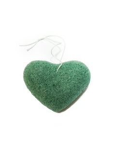 Спонж конжаковый Kristaller Сердце, с экстрактом зеленого чая