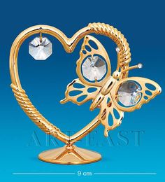 Фигурка Сердечко с бабочкой (Юнион) AR-3414 113-60824 Crystal Temptations