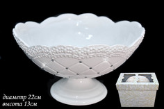 Салатник на ножке 22см. СЕВЕРНОЕ СИЯНИЕ в подарочной упаковке Керамика 110096 118-110096 Lenardi