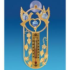 Термометр crystal temptations, Голуби, 16,5 см, голубой