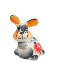 Фигурка "Заяц Жирик" цв. (Гжельский фарфор) ГЛ-844 113-7010991 No Brand