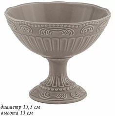 Конфетница на ножке 15,5 см БАВАРИЯ серый в под.уп. Керамика 110448 118-110448 Lenardi