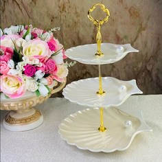 Трехъярусная этажерка ПЕРЛАМУТР в под.уп. 106-203 118-106-203 Lenardi