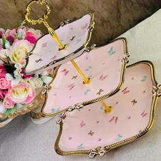 Трехъярусная этажерка БАБОЧКИ в под.уп. Фарфор 144-396 118-144-396 Lenardi