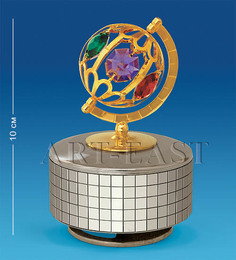 Фигурка музыкальная Глобус с цв.кр. (Юнион) AR-3354/ 1 113-60198 Crystal Temptations