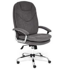 Кресло руководителя Softy Lux хром 13591 Ткань флок серый (29) 700x800x560 No Brand