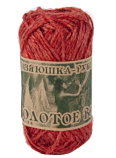 Пряжа Хозяюшка-рукодельница Золотое волокно цветное (3), красный, 5 шт. по 50 г