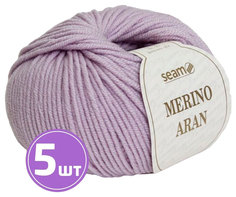 Пряжа SEAM Merino Aran (09), бледно-сиреневый, 5 шт. по 50 г