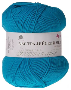 Пряжа Пехорка Австралийский меринос (583), бирюзовый, 5 шт. по 100 г