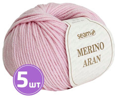 Пряжа SEAM Merino Aran (12), светлая астра, 5 шт. по 50 г
