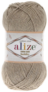 Пряжа ALIZE Cotton Gold Hobby (152), светло-бежевый меланж, 5 шт. по 50 г