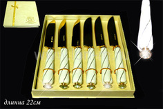 Нобор из 6 ножей KRISTAL DE LUX в подарочной упаковке, длина 22см. 118-198-003 Lenardi