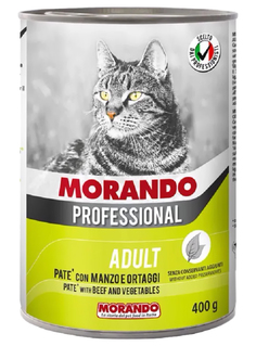 Влажный корм для кошек Morando Professional, паштет с говядиной и овощами, 400 г