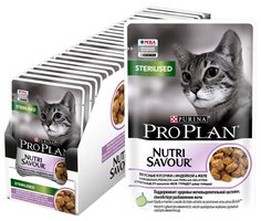 Влажный корм для кошек PRO PLAN для стерилизованных, индейка в желе, 26шт по 85г