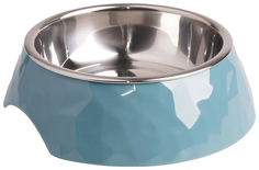 Миска для животных SuperDesign на меламиновой подставке Ромбы 700 мл голубая