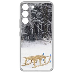 Чехол-накладка Krutoff Clear Case Санки для Samsung Galaxy S22