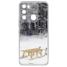 Чехол-накладка Krutoff Clear Case Санки для Tecno Spark Go 2022