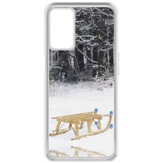 Чехол-накладка Krutoff Clear Case Санки для Oppo A16