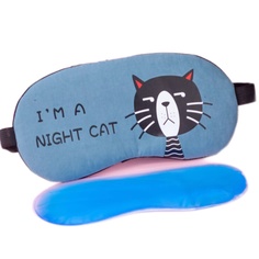 Маска для сна I am night cat синяя No Brand