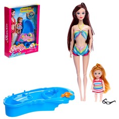 Кукла-модель шарнирная «Синтия на отдыхе» с малышкой и аксессуарами, МИКС No Brand