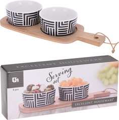 Набор для закусок: миски + подставка Home Collection Patio Collection Serving Set 3 пр