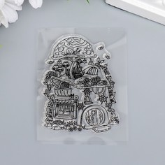 Штамп для творчества силикон "Домик-грибок" 6х9 см No Brand