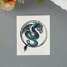 Татуировка на тело "Синий дракон в круге" Toomix
