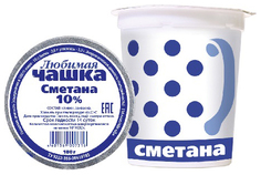 Сметана Янта Любимая чашка 10% БЗМЖ 180 г