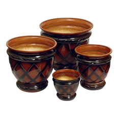 Цветочный горшок Ромб коричневый No Brand