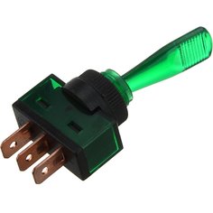 Тумблер 25x10x50 12В зеленый подсветка No Brand