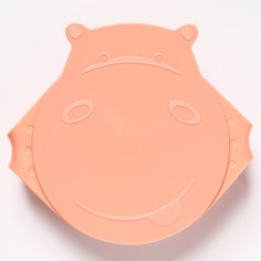 Детская тарелка Hello, Hippo! с крышкой, цвет карамельный Lalababy