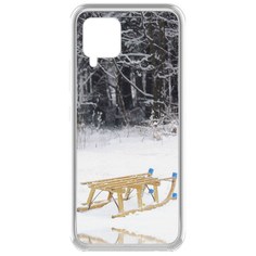 Чехол-накладка Krutoff Clear Case Санки для Samsung Galaxy A42 5G (A426)