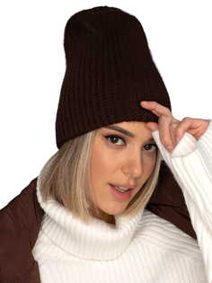 Шапка бини женская Siberika Герда Soft collection, кофейный