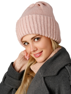 Шапка бини женская Siberika Линн, бледно-розовый