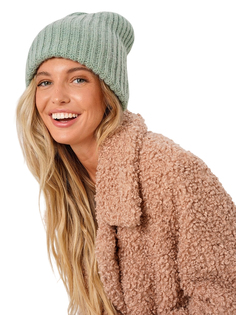 Шапка бини женская Siberika Вита Soft Collection фисташковая, р. 54-56