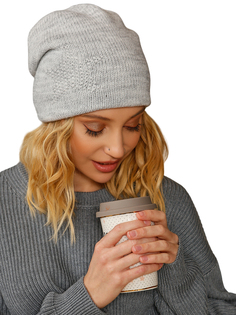 Шапка бини женская Siberika Хелен, светло-серый