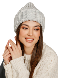 Шапка бини женская Siberika Викки, светло-серый