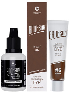 Краска для ресниц и бровей Bronsun 15 мл + оксидант-молочко #6 Коричневый 20 мл Innovator Cosmetics