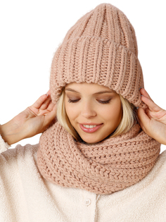 Шапка бини женская Siberika Фрида нюдовая, р. 54-56