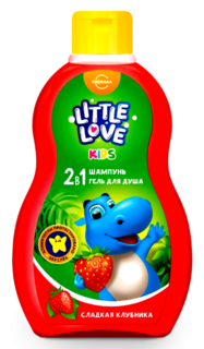 Шампунь и гель для душа Свобода Little Love детский, 2 в 1, сладкая клубника, 400 мл