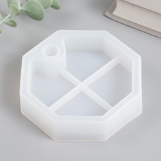 Молд силикон "Шкатулка многогранник - нижний ярус" 10,5х10,5х2,7 см No Brand
