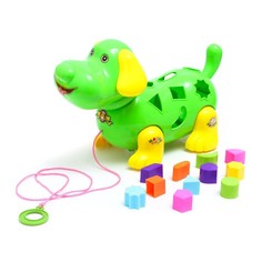 Каталка-сортер на верёвке «Собачка», МИКС No Brand