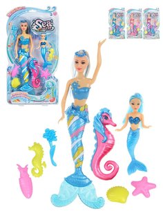 Игровой набор Наша Игрушка Красотка, кукла-русалка 35см., 15см., 6шт. арт. 802580
