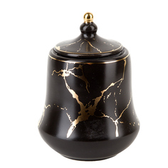 Банка для сыпучих продуктов Черный мрамор d=7,5см. h=11см. v=200мл. KENG-1120073 Nouvelle