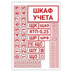 Знак наклейка "Шкаф учета" 210x300мм Радиосфера