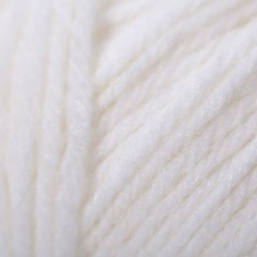 Пряжа "Детский каприз" 50%мериносовая шерсть, 50% фибра 225м/50гр (01-Белый) Пехорка